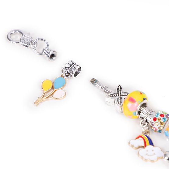 Kit pour fabriquer des bracelets, colliers, pendentifs, perles 66 éléments + organiseur et sac