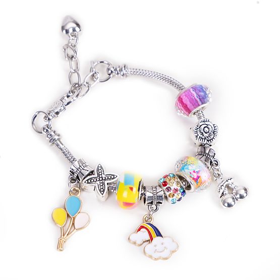 Kit pour fabriquer des bracelets, colliers, pendentifs, perles 66 éléments + organiseur et sac