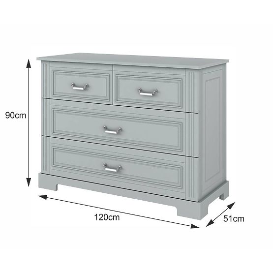 Commode 4 tiroirs Ines Gris