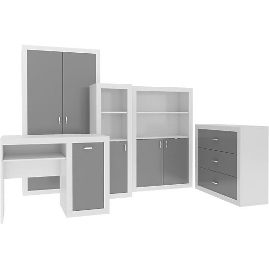 Komoda Filip - bílo-šedá