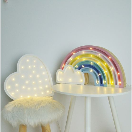 Lampe en bois pour enfants Lampe LED Arc-en-ciel pastel