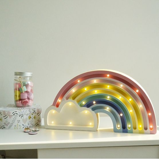 Lampe en bois pour enfants Lampe LED Arc-en-ciel pastel