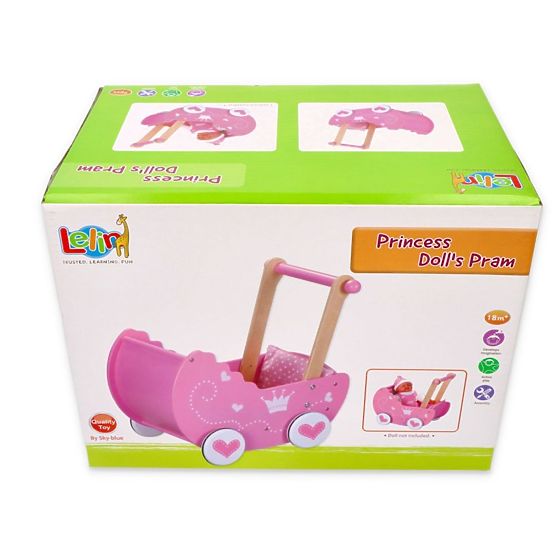 Landau en bois pour poupées Lelin