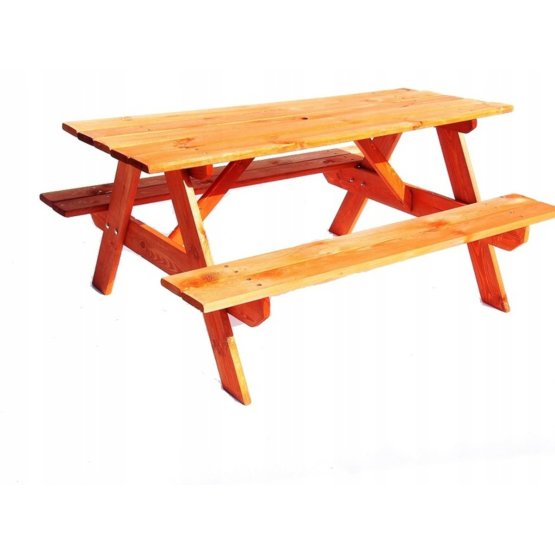 Table de jardin en bois avec bancs