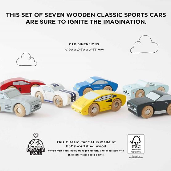 Le Toy Van Ensemble de petites voitures de sport en bois