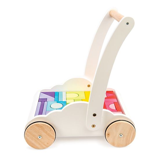 Le Toy Van Petilou Chariot avec blocs arc-en-ciel