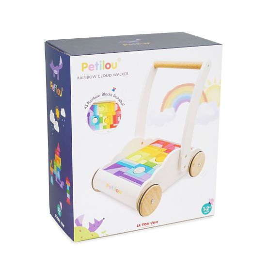 Le Toy Van Petilou Chariot avec blocs arc-en-ciel