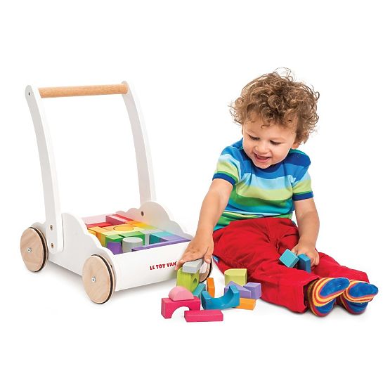Le Toy Van Petilou Chariot avec blocs arc-en-ciel