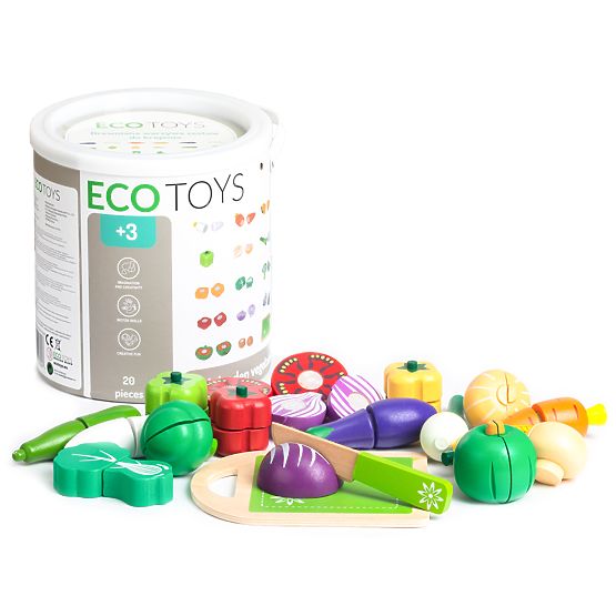 Légumes en bois à découper pour enfants 20 pièces ECOTOYS