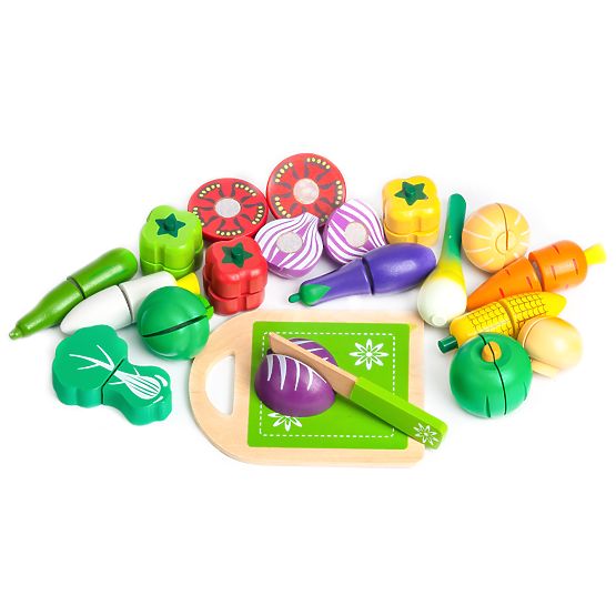 Légumes en bois à découper pour enfants 20 pièces ECOTOYS
