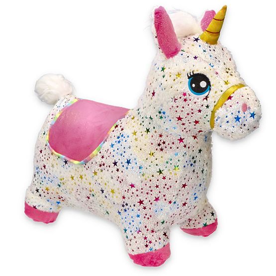 Licorne sauteur en caoutchouc avec housse