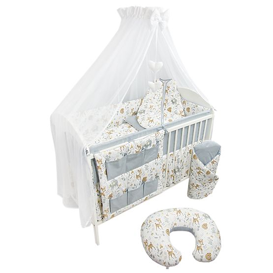 Linge de lit Animaux de la forêt - gris