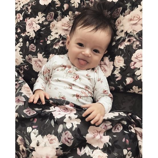 Linge de lit avec rembourrage Fleurs de nuit