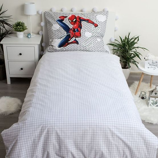 Linge de lit effet Spiderman lumineux 140 x 200 cm + 70 x 90 cm