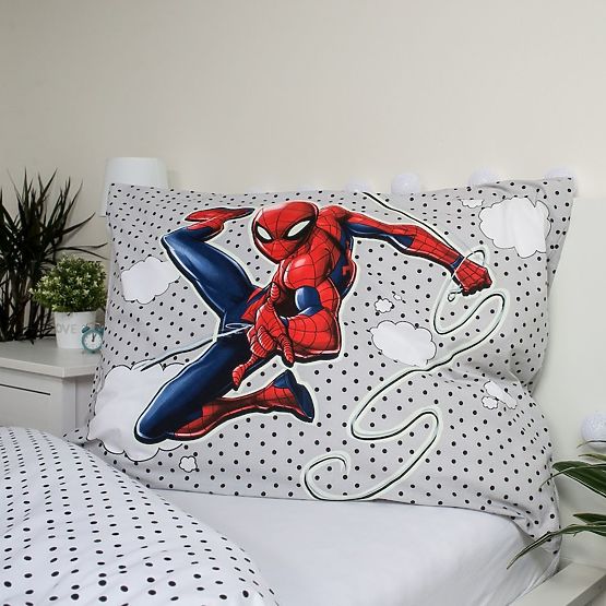 Linge de lit effet Spiderman lumineux 140 x 200 cm + 70 x 90 cm
