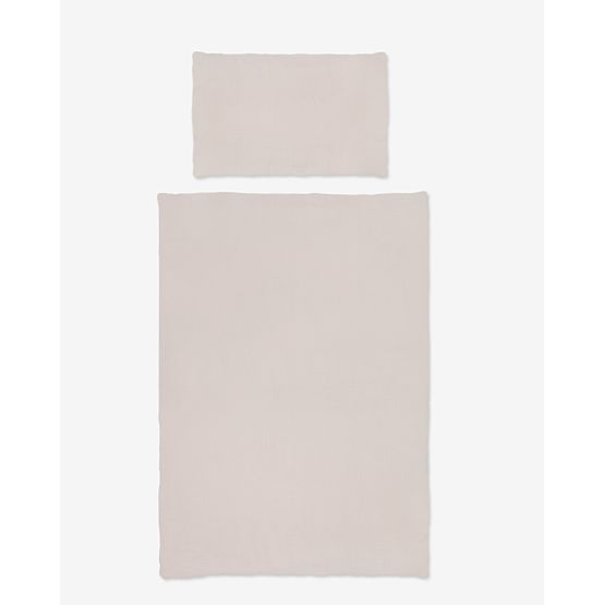 Linge de lit en mousseline garnie Pique-nique - beige