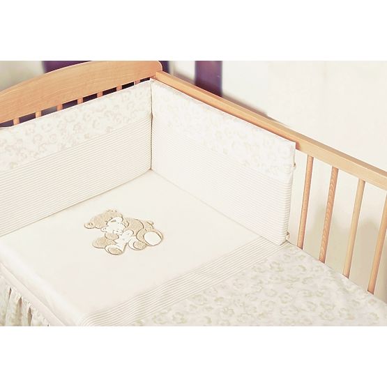 Linge de lit à lit bébé de la coton et lin - Eko Ours en peluche