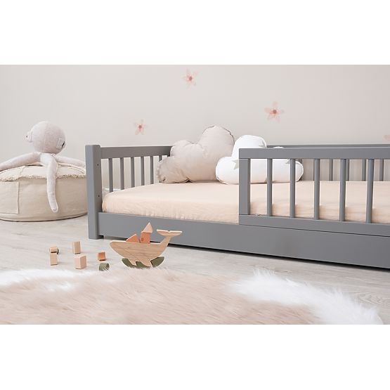 Lit enfant bas Montessori Ourbaby - gris