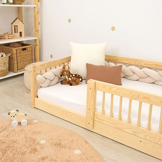 Lit bas pour enfants Montessori Ourbaby Plus - naturel