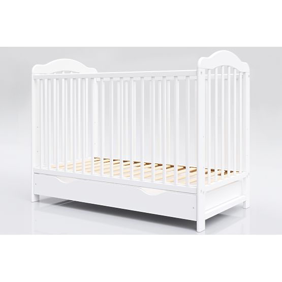 Lit de bébé Alek avec barreaux amovibles - blanc