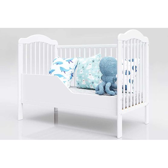Lit de bébé Alek avec barreaux amovibles - blanc