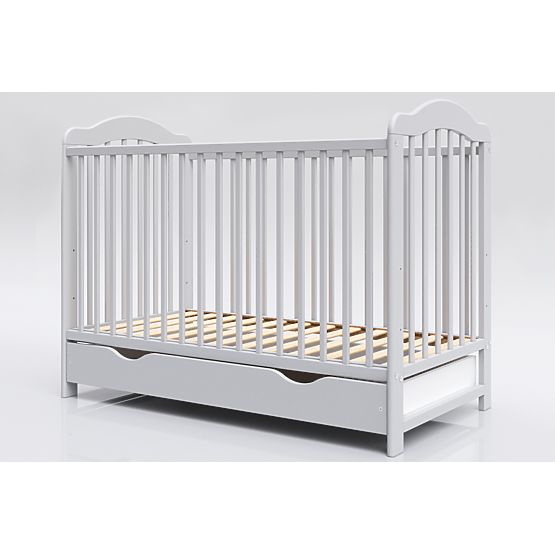 Lit de bébé Alek avec barreaux amovibles - gris