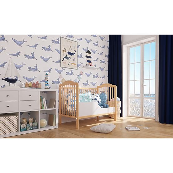 Lit bébé Alek avec barreaux amovibles - naturel