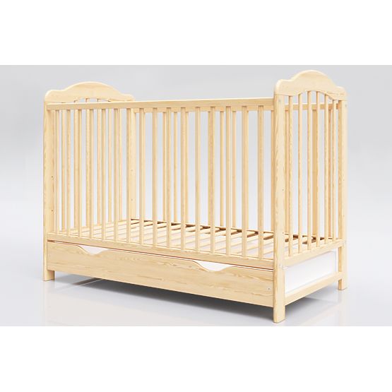Lit bébé Alek avec barreaux amovibles - naturel