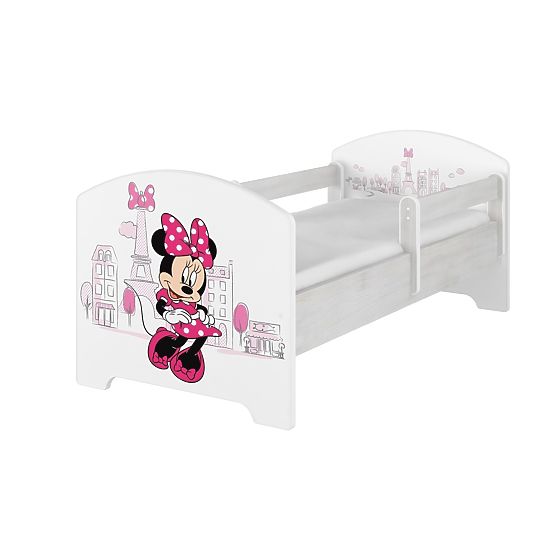 Lit enfant avec barrière - Minnie Mouse à Paris - blanc