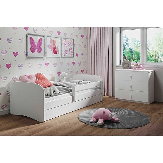 Lit pour enfant avec barrière Ourbaby - blanc