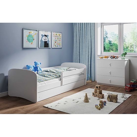 Lit pour enfant avec barrière Ourbaby - blanc