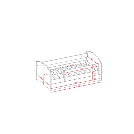 Lit enfant avec barrière Ourbaby - rose-blanc