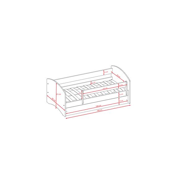 Lit enfant avec barrière Ourbaby - rose-blanc
