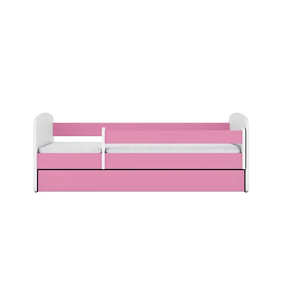 Lit enfant avec barrière Ourbaby - rose-blanc