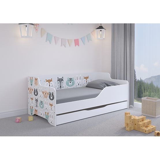 Lit banquette enfant LILU 160 x 80 cm - Animaux