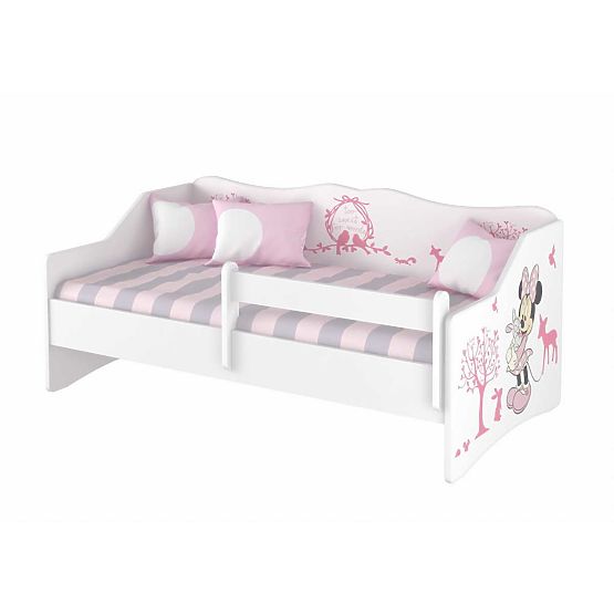 Lit enfant avec dossier - Minnie Mouse et animaux