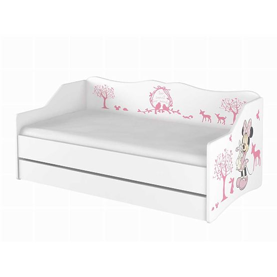 Lit enfant avec dossier - Minnie Mouse et animaux