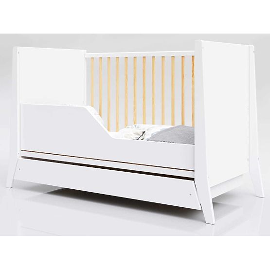 Lit bébé Cosmo Scandi 120x60 blanc-naturel