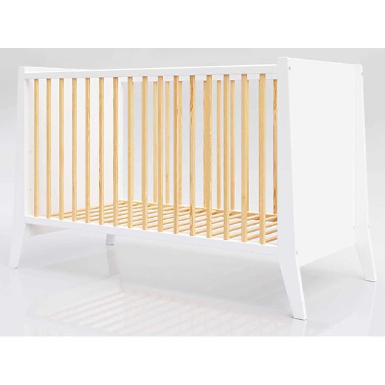 Lit bébé Cosmo Scandi 120x60 blanc-naturel