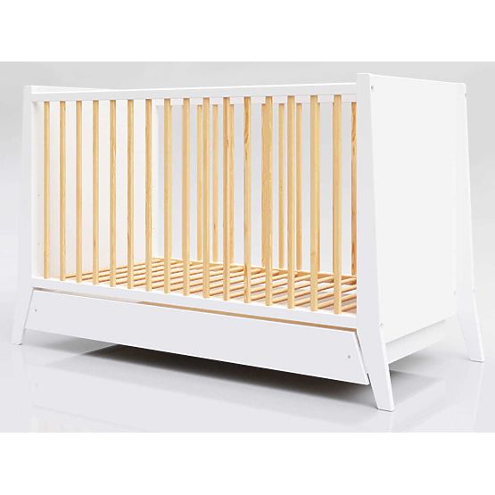 Lit bébé Cosmo Scandi 120x60 blanc-naturel