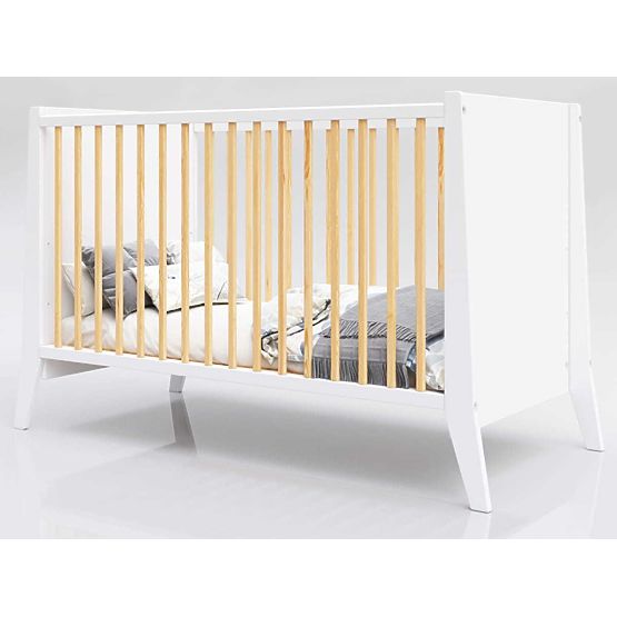 Lit bébé Cosmo Scandi 120x60 blanc-naturel