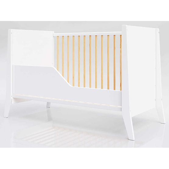 Lit bébé Cosmo Scandi 120x60 blanc-naturel
