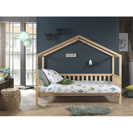 Lit enfant maison Dallas - naturel