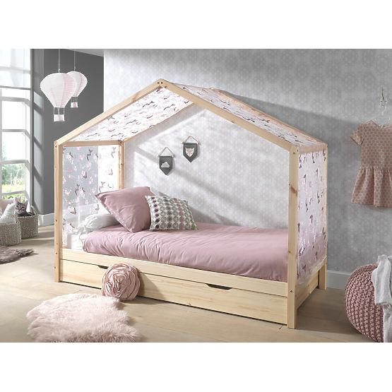 Lit enfant maison Dallas Pyramid - naturel
