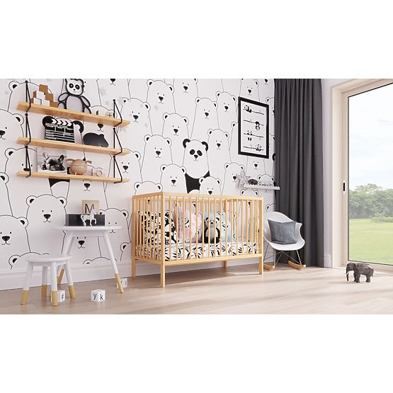 Lit bébé Dominik 120 × 60 cm – naturel