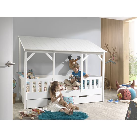 Espace de rangement pour lit cabane Charlotte - blanc