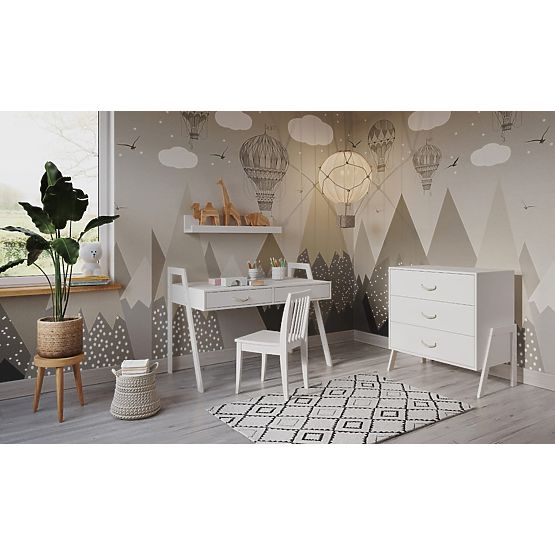 Lit bébé et bureau 2 en 1 CONE 120x60 - BLANC