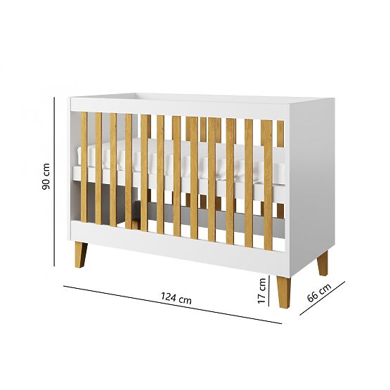 Lit enfant KUBI 120 x 60 cm - blanc
