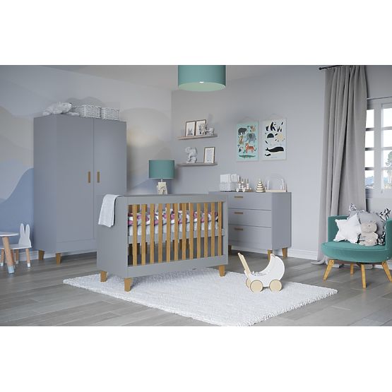 Lit enfant KUBI 120 x 60 cm - gris