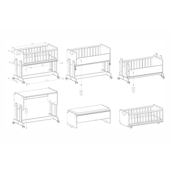 Lit bébé LETO 90x40 cm - blanc